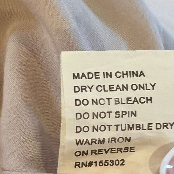 Anthropologie Mauve Brand Lagenlook Cotton Khaki Dress Button Front Tied Overlay - Picture 14 of 14